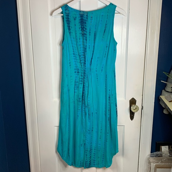 Soft Surroundings Found Paradise Dress Blue Tie Dye Sz XS Petite - Picture 4 of 6